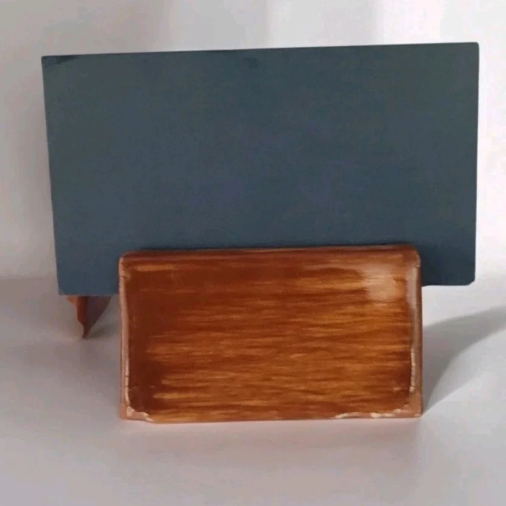 Set 10 Williams Sonoma Painted Ceramic Place Card Holders Brown Burgundy 2012